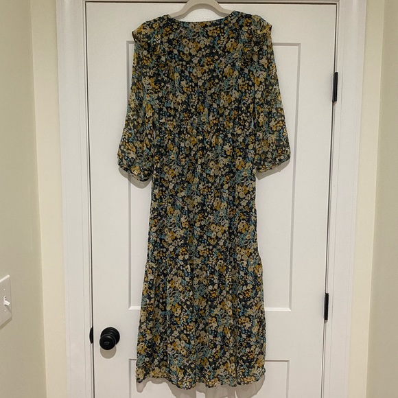NWT Loft Floral Ruffle Midi Shirtdress - Picture 6 of 11